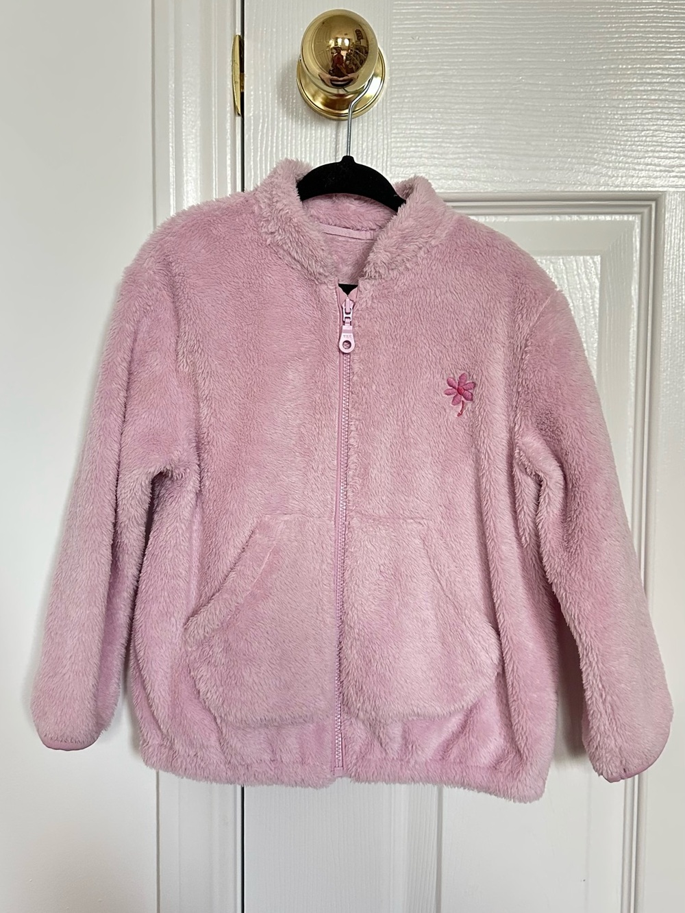 BNWOT UNIQLO 4T 100cm Kids Pink fleece Zip-Up Jacket